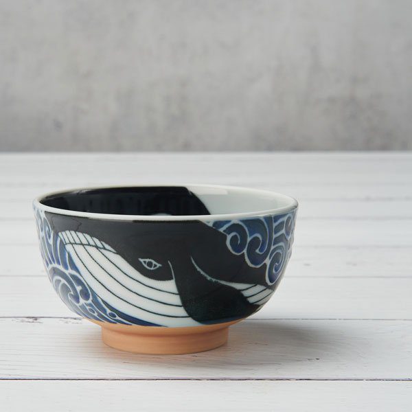 Small Bowl Whale, Mino Ware Japanese Ceramic Side Shot