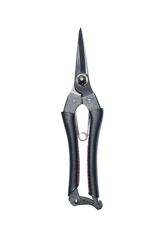 YH-3B_Kuroco-Pointed_Tip_Pruning-Scissors_200_Single-Edged_Leather_Black