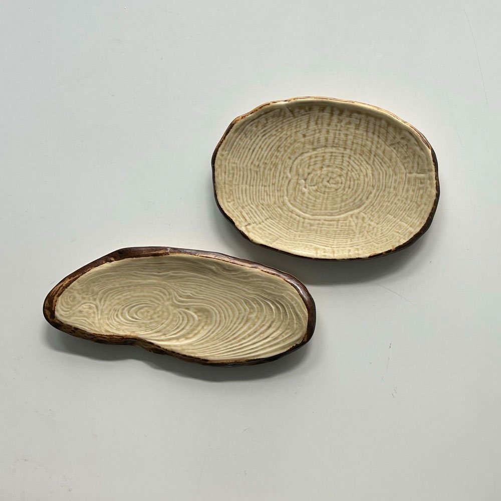 Handcrafted Japanese Tapas Plates Oval and Narrow Mix Shape