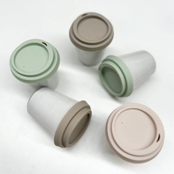 Japanese Ceramic Reusable Coffee Cup with Lid (Iwami Ware) – 210ml / 7oz