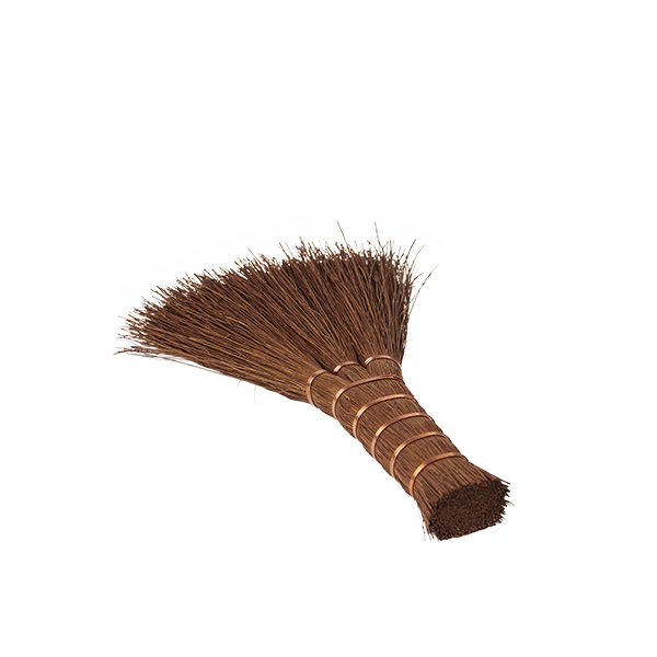 Premium Natural Shuro Bonsai Cleaning Brush showing its thickness