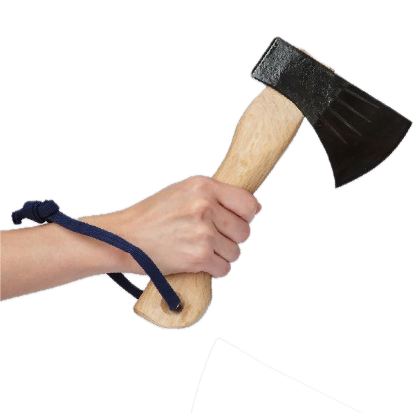 Hand holding Mizuno Compact Craft Axe Mini